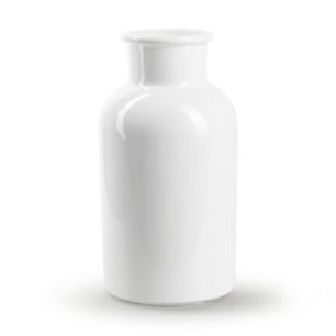 Bottle 'braxton' white shiny h20 d10 cm