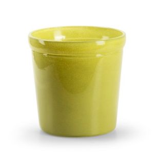 Glaspot 'pottz' groen glans h12,5 d12,5 cm