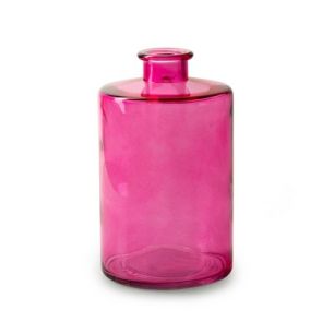 Bottle 'inky' fuchsia h15 d9 cm