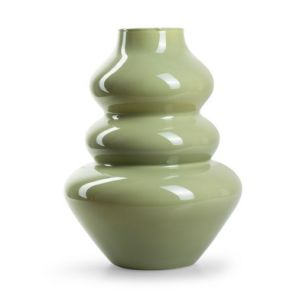 Eco vase 'fudge' green shiny h29 d22 cm