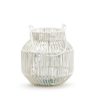 Lantern 'maren' white h18.5 d15.5 cm