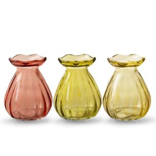 Vase 'mijs' mix pink green yellow h9 d7 cm