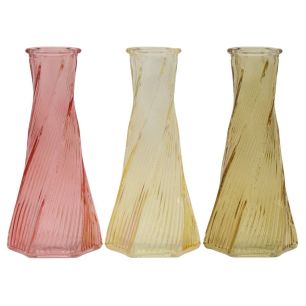 Vase 'kevin' mix rosa gelb grun h19 d9 cm