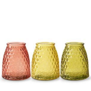 Vase 'anderson' mix pink yellow green h15 d13 