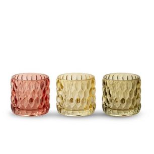 Teelichthalter 'wies' mix rosa gelb grün h8,5 d9,5 cm