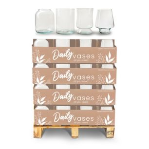 Display 48 pieces vase 4 ass. 'hurricane' h25 d19 cm