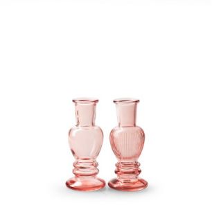 Vase 2ass. 'liselot' pink h12 d5.5 cm