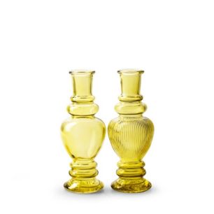 Vase 2ass. 'liselot' green h16 d6 cm