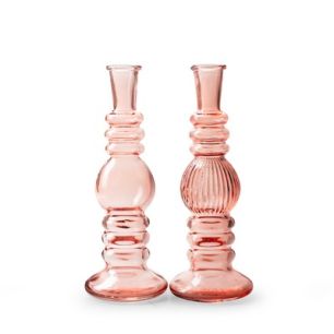 Vase 2ass. 'annelot' pink h23 d8.5 cm