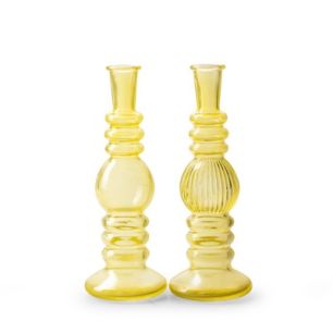 Vase 2ass. 'annelot' yellow h23 d8.5 cm