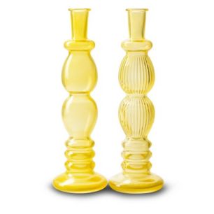 Vase 2ass. 'annelot' yellow h28 d9 cm