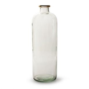 Bottle with golden rim 'jardin' h33 d11 cm
