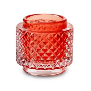 Candleholder 'magali' red h8,5 d9 cm