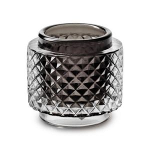 Candleholder 'magali' smoke h8,5 d9 cm