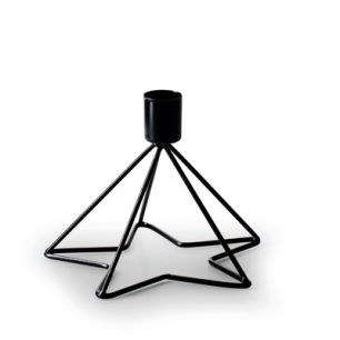 Metal candleholder 'spar' black h12 d15 cm