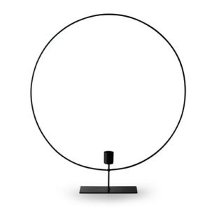 Metal ring with candleholder on foot 'ring' h45 d40 cm