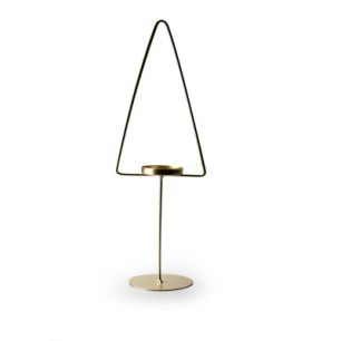 Metal christmastree with tealightholder 'tree' gold h40,5 cm