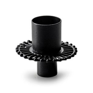 Metal candleholder 'porcy' black h4,5 d4,8 cm
