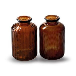 Bottlevase 2-ass. 'jazz' brown h10 d6 cm