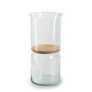Vase mit Korken 'Duet' h35 d15 cm