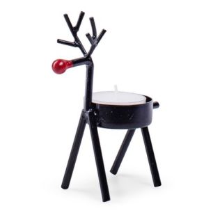 Metal rendeer black h12 d4.5x9.5 cm