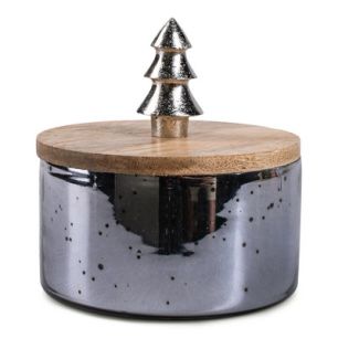 Scented candle 'december' scent vanilla silver h11,5 d11,5 cm