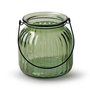 Lantaarn 'britt' groen h14,5 d15 cm