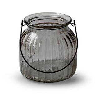 Lantaarn 'britt' smoke h14,5 d15 cm