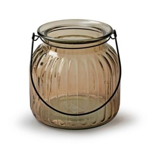 Lantaarn 'britt' beige h14,5 d15 cm