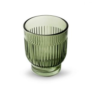 Tealightholder 'dex' green h8.5 d7.5 cm