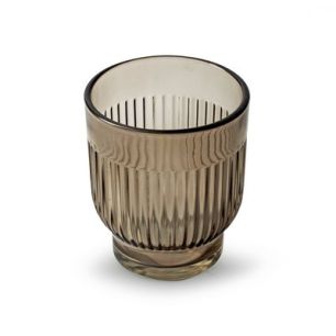 Tealightholder 'dex' smoke h8.5 d7.5 cm