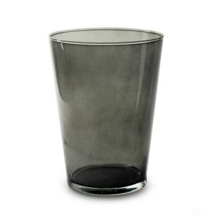 Conical vase 'kick' smoke h20 d14 cm