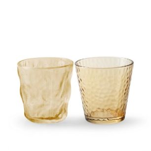 Tealightholder 2-ass. 'arlo' beige h9 d9 cm