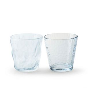 Tealightholder 2-ass. 'arlo' blue h9 d9 cm