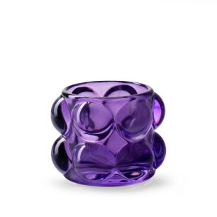 Tealightholder 'torre' purple h6.5 d8.5 cm