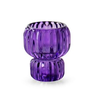 Candleholder 'torben' purple h7,5 d6,5 cm