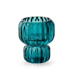 Candleholder 'torben' petrol blue h7,5 d6,5 cm
