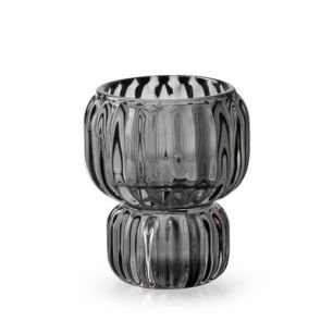Candleholder 'torben' smoke h7,5 d6,5 cm