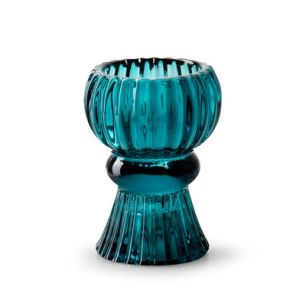 Candleholder 'thorian' petrol blue h8 d6 cm