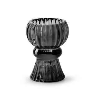 Candleholder 'thorian' smoke h8 d6 cm
