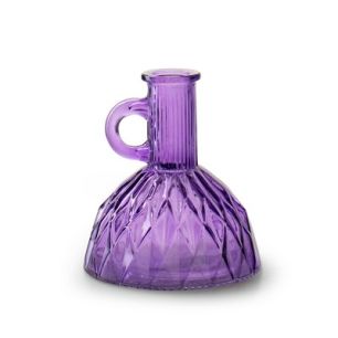Vase with ear 'jay' purple h12 d13.5 cm