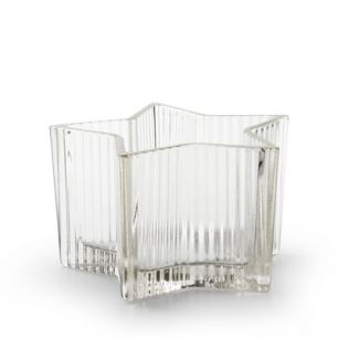 Tealightholder ribbed 'ster' h8 d13 cm