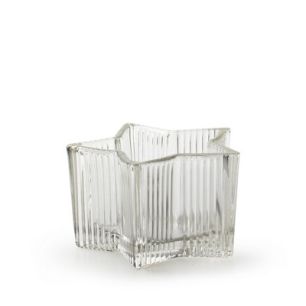 Tealightholder ribbed 'ster' h6.5 d10.5 cm