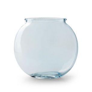 Vase oval flat 'borre' blue h9 d7 cm