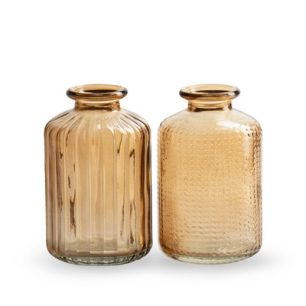 Bottlevase 2-ass 'jazz' beige h10 d6 cm