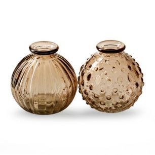 Kugelvase 2fach sortiert 'Jive' beige h8,5 d8,5 cm