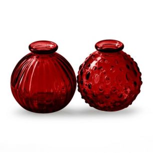 Kugelvase 2fach sortiert 'Jive' rot h8,5 d8,5 cm