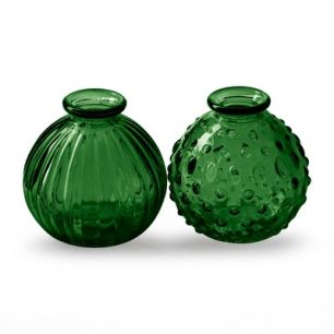 Kugelvase 2fach sortiert 'Jive' grün h8,5 d8,5 cm