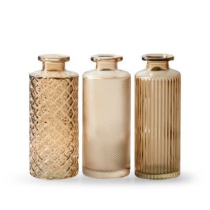 Bottlevase 3-ass. 'alanis' beige h13.5 d5.5 cm 