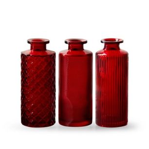 Flesvaas 3 ass. 'alanis' rood h13,5 d5,5 cm 